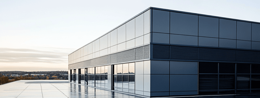 EPDM roofing on a large commercial building.