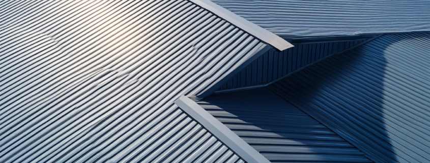 Durable metal roofing installation for a commercial building, offering long-term protection.