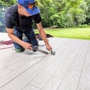 DeckRite vinyl membrane installed on an outdoor deck, showcasing its seamless and water-resistant finish.