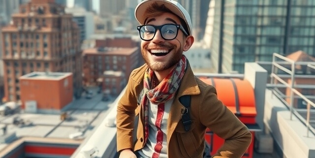 A happy flat roof inspector talking about his blog
